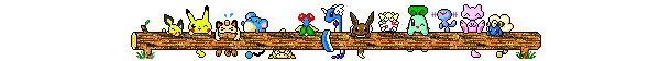 pixel art of 12 pokemon sitting on a log